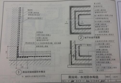 13CJ41GFZ聚乙烯丙纶增强复合防水构造图集下载