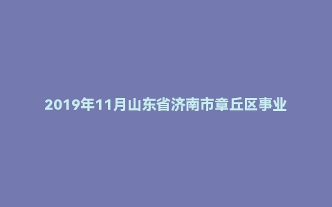 2019年11月山东省济南市章丘区事业单位考试精选题