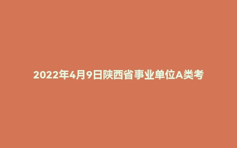 2022年4月9日陕西省事业单位A类考试《职业能力倾向测试》题