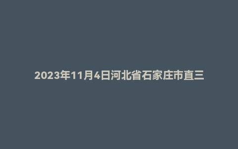 2023年11月4日河北省石家庄市直三招《教育基础知识》考试题