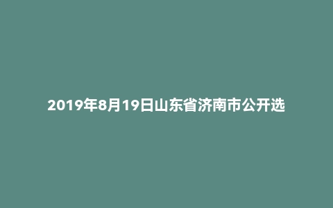 2019年8月19日山东省济南市公开选拔遴选优秀年轻干部笔试(部分)