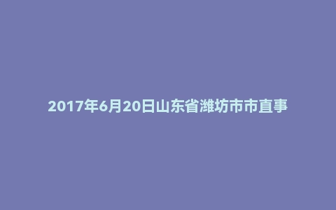 2017年6月20日山东省潍坊市市直事业单位面试真题