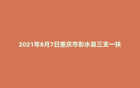 2021年8月7日重庆市彭水县三支一扶面试题