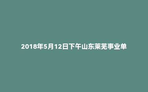 2018年5月12日下午山东莱芜事业单位面试真题