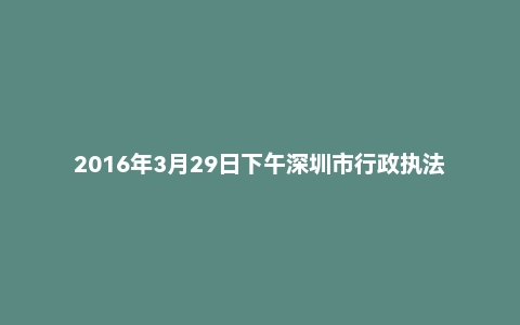 2016年3月29日下午深圳市行政执法岗面试真题