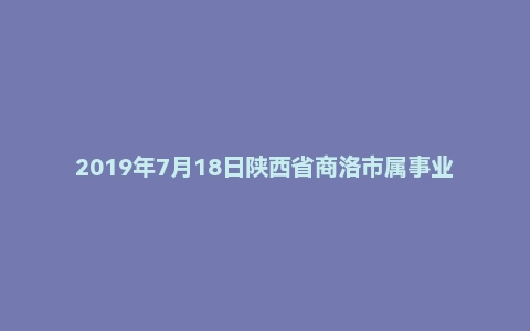 2019年7月18日陕西省商洛市属事业单位面试真题
