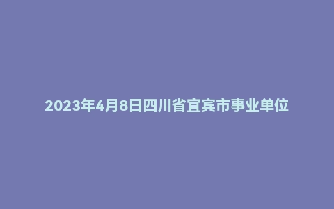 2023年4月8日四川省宜宾市事业单位招聘考试《公共知识》试题