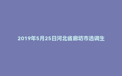 2019年5月25日河北省廊坊市选调生面试真题