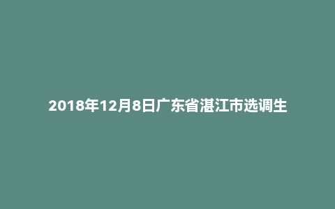 2018年12月8日广东省湛江市选调生面试真题