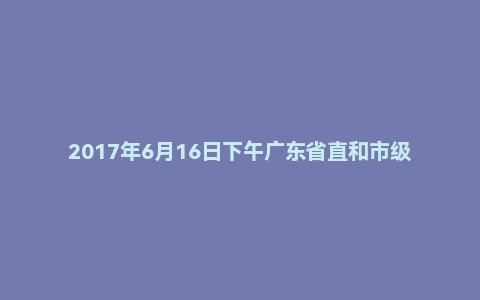 2017年6月16日下午广东省直和市级面试真题