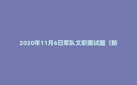 2020年11月6日军队文职面试题（新疆维吾尔自治区计算机岗）