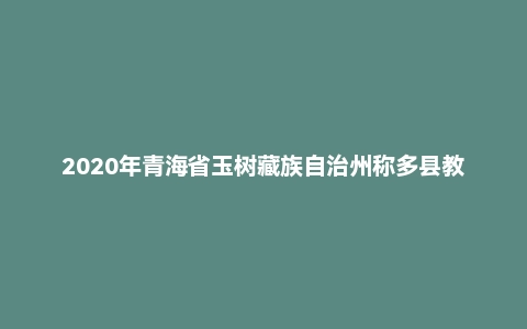 2020年青海省玉树藏族自治州称多县教师招聘考试《教育公共知识》题