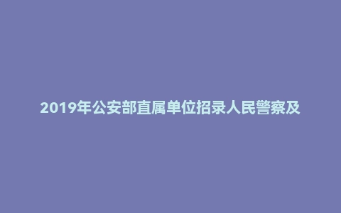 2019年公安部直属单位招录人民警察及工作人员考试《综合测试》真题