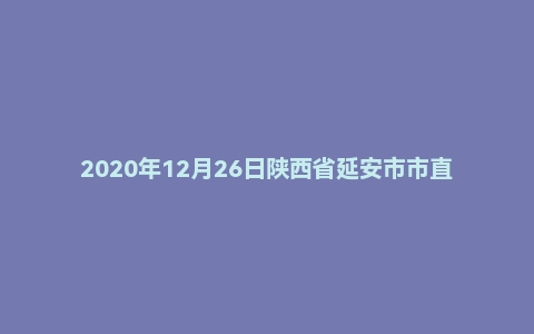 2020年12月26日陕西省延安市市直机关公开遴选公务员笔试真题