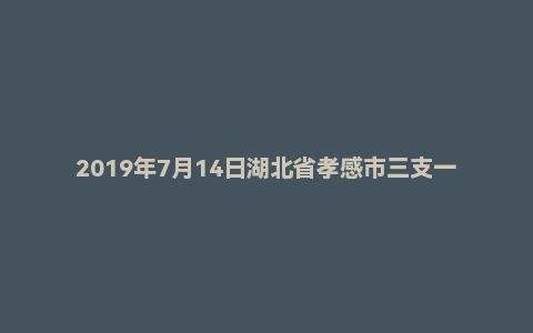 2019年7月14日湖北省孝感市三支一扶面试真题
