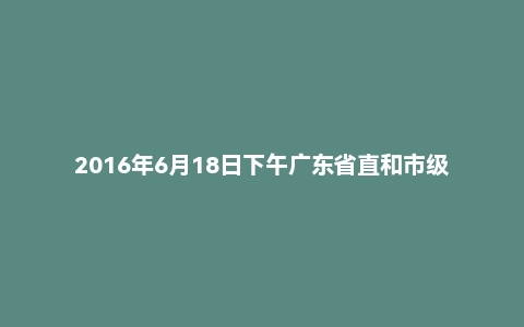 2016年6月18日下午广东省直和市级面试真题