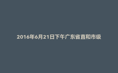 2016年6月21日下午广东省直和市级面试真题
