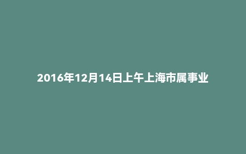 2016年12月14日上午上海市属事业单位面试真题