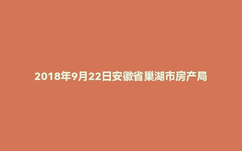 2018年9月22日安徽省巢湖市房产局遴选公务员笔试真题