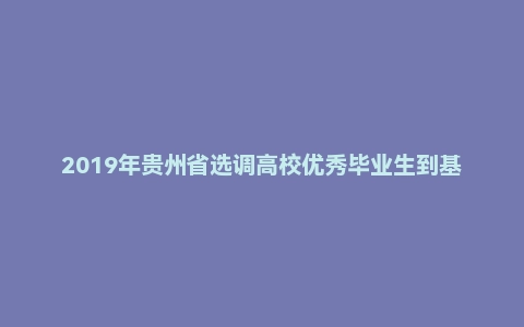 2019年贵州省选调高校优秀毕业生到基层工作考试《行测》试题