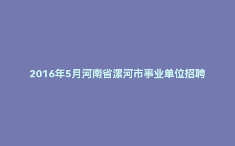 2016年5月河南省漯河市事业单位招聘考试《综合素质》(主观题)