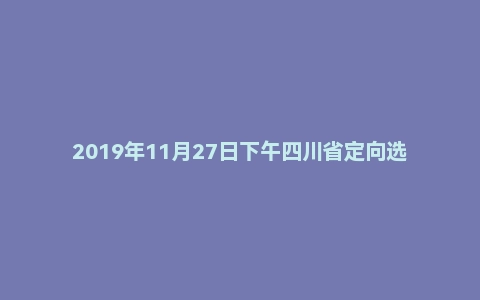 2019年11月27日下午四川省定向选调生面试真题
