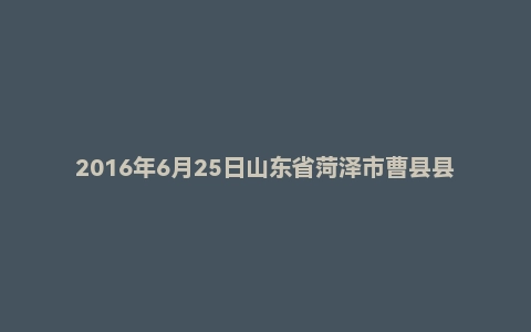 2016年6月25日山东省菏泽市曹县县直属事业单位面试真题