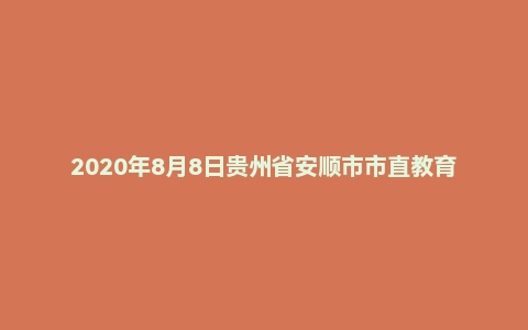 2020年8月8日贵州省安顺市市直教育系统事业单位公开招聘《综合知识》试题