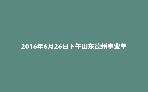 2016年6月26日下午山东德州事业单位面试真题