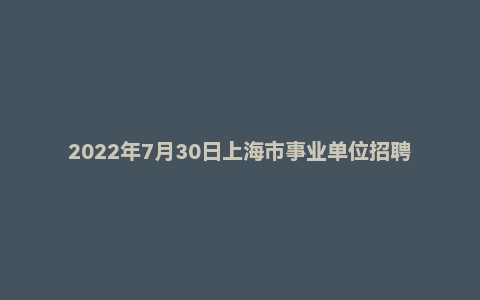 2022年7月30日上海市事业单位招聘考试《职业能力倾向测验》试题