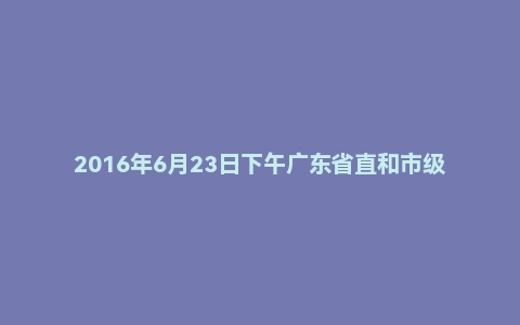 2016年6月23日下午广东省直和市级面试真题