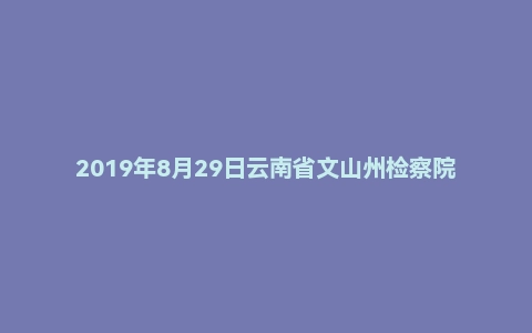 2019年8月29日云南省文山州检察院遴选公务员面试真题