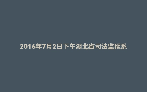 2016年7月2日下午湖北省司法监狱系统面试真题