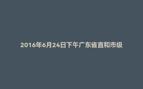 2016年6月24日下午广东省直和市级面试真题