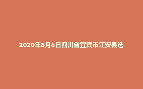 2020年8月6日四川省宜宾市江安县选调面试题（县直机关）