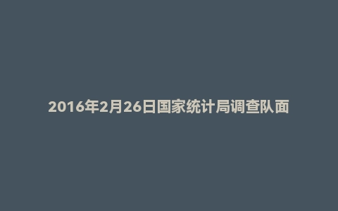 2016年2月26日国家统计局调查队面试真题