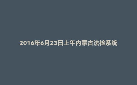 2016年6月23日上午内蒙古法检系统面试真题