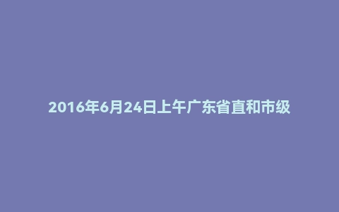 2016年6月24日上午广东省直和市级面试真题