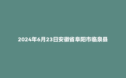 2024年6月23日安徽省阜阳市临泉县事业单位面试题