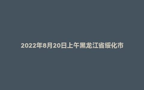 2022年8月20日上午黑龙江省绥化市事业单位面试题