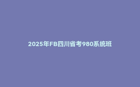 2025年FB四川省考980系统班