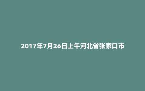2017年7月26日上午河北省张家口市事业单位面试真题