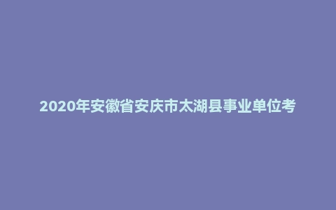 2020年安徽省安庆市太湖县事业单位考试《公共基础知识》试题