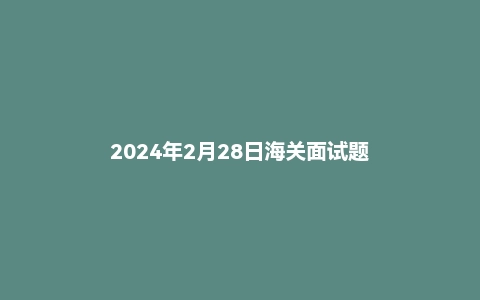 2024年2月28日海关面试题