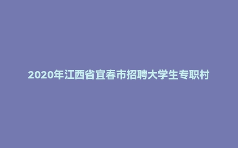 2020年江西省宜春市招聘大学生专职村干(党建宣传信息员)《农村工作基础知识》（主观题）