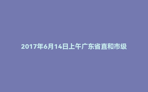 2017年6月14日上午广东省直和市级面试真题
