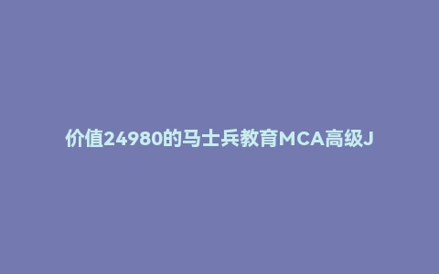 价值24980的马士兵教育MCA高级Java架构师课程