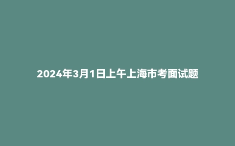 2024年3月1日上午上海市考面试题