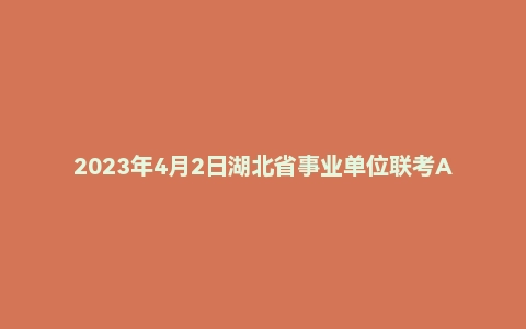 2023年4月2日湖北省事业单位联考A类《职业能力倾向测验》题