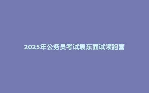 2025年公务员考试袁东面试领跑营